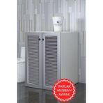 Kenz Life Kenzlife Membran Çamaşır Makinesi Dolabı Kapaklı Tatyana Gribyz 90*70*60 Mebran Kapak Mdf Gövde Banyo Ofis Kapaklı Arkalıksız - GRİBYZ