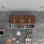 Kenz Life Kenzlife Modern Tasarımlı Kapaklı Raflı Mutfak Banyo Dolabı 060*120*32 Suntalam Malzeme - Ceviz