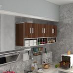 Kenz Life Kenzlife Modern Tasarımlı Kapaklı Raflı Mutfak Banyo Dolabı 060*180*32 Suntalam Malzeme - Ceviz