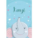 Kenzi: Cahier personnalisé avec prénom Kenzi | Cadeau d'anniversaire pour enfant, garçon, frère, copain ... | Petit éléphant | 110 pages lignée, Petit Format 6x9 pouces (15,24 x 22,86 cm)