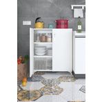 Kenzlife 2 Kapılı Dolap Çilem 088*070*032 Byz Kilitli Tekerlekli Banyo Mutfak Ofis Kitaplık Ayakkabı