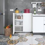 Kenzlife 2 kapılı dolap çilem 088*070*032 byz kilitli tekerlekli banyo mutfak ofis kitaplık ayakkabılık kiler - Beyaz
