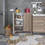 Kenzlife 2 Kapılı Dolap Çilem 088*070*032 Crd Kilitli Ayaklı Banyo Mutfak Ofis Kitaplık Ayakkabılık Kiler Beyaz