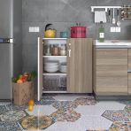 Kenzlife 2 Kapılı Dolap Çilem 088*070*032 Crd Kilitli Tekerlekli Banyo Mutfak Ofis Kitaplık Ayakkabılık Kiler