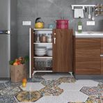 Kenzlife 2 Kapılı Dolap Çilem 088*070*032 Cvz Kilitli Ayaklı Banyo Mutfak Ofis Kitaplık Ayakkabılık Kiler