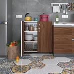 Kenzlife 2 Kapılı Dolap Çilem 088*070*032 Cvz Kilitli Tekerlekli Banyo Mutfak Ofis Kitaplık Ayakkabılık Kiler