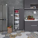 Kenzlife 2 Kapılı Dolap Çilem 188*070*032 Gri Kilitli Ayaklı Banyo Mutfak Ofis Kitaplık Ayakkabılık Kiler