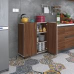 Kenzlife 2 kapılı dolap rabia 088*070*032 cvz kapaklı tekerlekli banyo mutfak ofis kitaplık ayakkabılık kiler - Ceviz