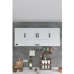 Kenzlife Acus 60x150x32 cm Mutfak Kapaklı Raflı Hazır Beyaz Mutfak Dolabı