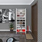 Kenzlife Ayakkabılık Ayakkabı Dolabı Kilitli Be Real Byz 180*70*32 Kapaklı Arkalıklı Ofis Dolabı Iki Bölme Beyaz