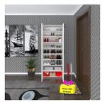 Kenzlife Ayakkabılık Ayakkabı Dolabı Kilitli Be Real Byz 180*70*32 Kapaklı Arkalıklı Ofis Dolabı İki Bölme + Tekli Duvar Rafı Hediyeli