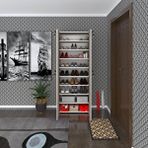 Kenzlife Ayakkabılık Ayakkabı Dolabı Kilitli Be Real Crd 180*70*32 Kapaklı Arkalıklı Ofis Dolabı Iki Bölme Beyaz