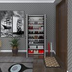 Kenzlife Ayakkabılık Ayakkabı Dolabı Kilitli Be Real Gri 160*70*32 Kapaklı Arkalıklı Ofis Dolabı Iki Bölme Beyaz