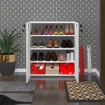 Kenzlife Ayakkabılık Ayakkabı Dolabı Kilitli Gutan Byz 080*70*32 Kapaklı Ofis Dolabı Beyaz