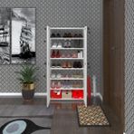 Kenzlife Ayakkabılık Ayakkabı Dolabı Kilitli Gutan Byz 140*70*32 Kapaklı Ofis Dolabı Iki Bölme - Beyaz