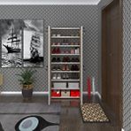 Kenzlife Ayakkabılık Ayakkabı Dolabı Kilitli Gutan Crd 160*70*32 Kapaklı Ofis Dolabı Iki Bölme Beyaz