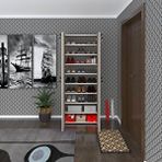 Kenzlife Ayakkabılık Ayakkabı Dolabı Kilitli Gutan Crd 180*70*32 Kapaklı Ofis Dolabı Iki Bölme Beyaz