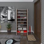 Kenzlife Ayakkabılık Ayakkabı Dolabı Kilitli Gutan Cvz 160*70*32 Kapaklı Ofis Dolabı Iki Bölme Beyaz