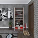 Kenzlife Ayakkabılık Ayakkabı Dolabı Kilitli Gutan Cvz 180*70*32 Kapaklı Ofis Dolabı Iki Bölme Beyaz