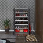 Kenzlife Ayakkabılık Ayakkabı Dolabı Kilitli Gutan Gri 120*70*32 Kapaklı Ofis Dolabı Iki Bölme Beyaz