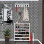 Kenzlife Ayakkabılık Çapula6 Byz 98*080*30 Kapaksız 6 Raflı 24 Çift Ayakkabı Kapasitesi Beyaz