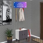 Kenzlife Ayakkabılık Cimcime3 Gribyz 53*060*32 Kapaklı 3 Raflı 9 Çift Ayakkabı Kapasitesi Beyaz