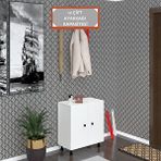 Kenzlife Ayakkabılık Cimcime4 Byzbyz 68*060*32 Kapaklı 4 Raflı 12 Çift Ayakkabı Kapasitesi Beyaz