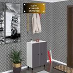 Kenzlife Ayakkabılık Cimcime5 Gribyz 83*060*32 Kapaklı 5 Raflı 15 Çift Ayakkabı Kapasitesi Beyaz