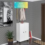 Kenzlife Ayakkabılık Cimcime6 Byzbyz 98*060*32 Kapaklı 6 Raflı 18 Çift Ayakkabı Kapasitesi Beyaz