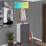 Kenzlife Ayakkabılık Cimcime6 Gribyz 98*060*32 Kapaklı 6 Raflı 18 Çift Ayakkabı Kapasitesi Beyaz