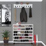 Kenzlife Ayakkabılık Fotin6 Byz 98*100*30 Kapaksız 6 Raflı 30 Çift Ayakkabı Kapasitesi - Beyaz