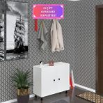 Kenzlife Ayakkabılık Galoş4 Byzbyz 53*080*32 Kapaklı 4 Raflı 16 Çift Ayakkabı Kapasitesi Beyaz