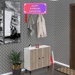 Kenzlife Ayakkabılık Galoş4 Crdbyz 53*080*32 Kapaklı 4 Raflı 16 Çift Ayakkabı Kapasitesi Beyaz