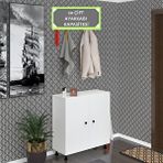 Kenzlife Ayakkabılık Galoş5 Byzbyz 53*080*32 Kapaklı 5 Raflı 20 Çift Ayakkabı Kapasitesi Beyaz