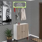 Kenzlife Ayakkabılık Galoş5 Crdbyz 53*080*32 Kapaklı 5 Raflı 20 Çift Ayakkabı Kapasitesi Beyaz