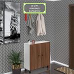 Kenzlife Ayakkabılık Galoş5 Cvzbyz 53*080*32 Kapaklı 5 Raflı 20 Çift Ayakkabı Kapasitesi Beyaz