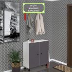 Kenzlife Ayakkabılık Galoş5 Gribyz 53*080*32 Kapaklı 5 Raflı 20 Çift Ayakkabı Kapasitesi Beyaz