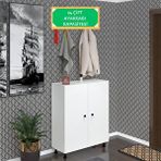 Kenzlife Ayakkabılık Galoş6 Byzbyz 53*080*32 Kapaklı 6 Raflı 24 Çift Ayakkabı Kapasitesi Beyaz