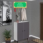 Kenzlife Ayakkabılık Galoş6 Gribyz 53*080*32 Kapaklı 6 Raflı 24 Çift Ayakkabı Kapasitesi Beyaz