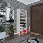 Kenzlife Ayakkabılık Goya Byz 160*70*30 Arkalıksız Ayakkabı Ofis Dolabı Iki Bölme - Beyaz
