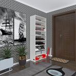 Kenzlife Ayakkabılık Goya Byz 180*70*30 Arkalıksız Ayakkabı Ofis Dolabı Iki Bölme - Beyaz