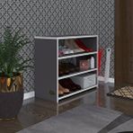 Kenzlife Ayakkabılık Goya Gri 060*70*30 Arkalıksız Ayakkabı Ofis Dolabı Beyaz