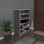 Kenzlife Ayakkabılık Goya Gri 100*70*30 Arkalıksız Ayakkabı Ofis Dolabı Beyaz