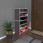 Kenzlife Ayakkabılık Goya Gri 120*70*30 Arkalıksız Ayakkabı Ofis Dolabı Iki Bölme Beyaz