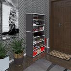 Kenzlife Ayakkabılık Goya Gri 140*70*30 Arkalıksız Ayakkabı Ofis Dolabı Iki Bölme Beyaz