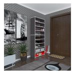 Kenzlife Ayakkabilik Goya Gri 180*70*30 Arkaliksiz Ayakkabi Ofis Dolabi İki Bolme