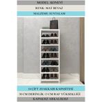 Kenzlife Ayakkabılık Konevi Mat Beyaz Suntalam 110*040*30 Ondört Çift Ayakkabı Kapasitesi Arkalıksız