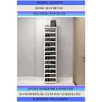 Kenzlife Ayakkabılık Konevi Mat Beyaz Suntalam 183*040*30 Yirmidört Çift Ayakkabı Kapasitesi Arkalıksız