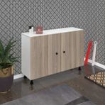 Kenzlife Ayakkabılık Merkub4 Crdbyz 68*100*32 Kapaklı 4 Raflı 20 Çift Ayakkabı Kapasitesi - Beyaz