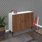 Kenzlife Ayakkabılık Merkub4 Cvzbyz 68*100*32 Kapaklı 4 Raflı 20 Çift Ayakkabı Kapasitesi - Beyaz